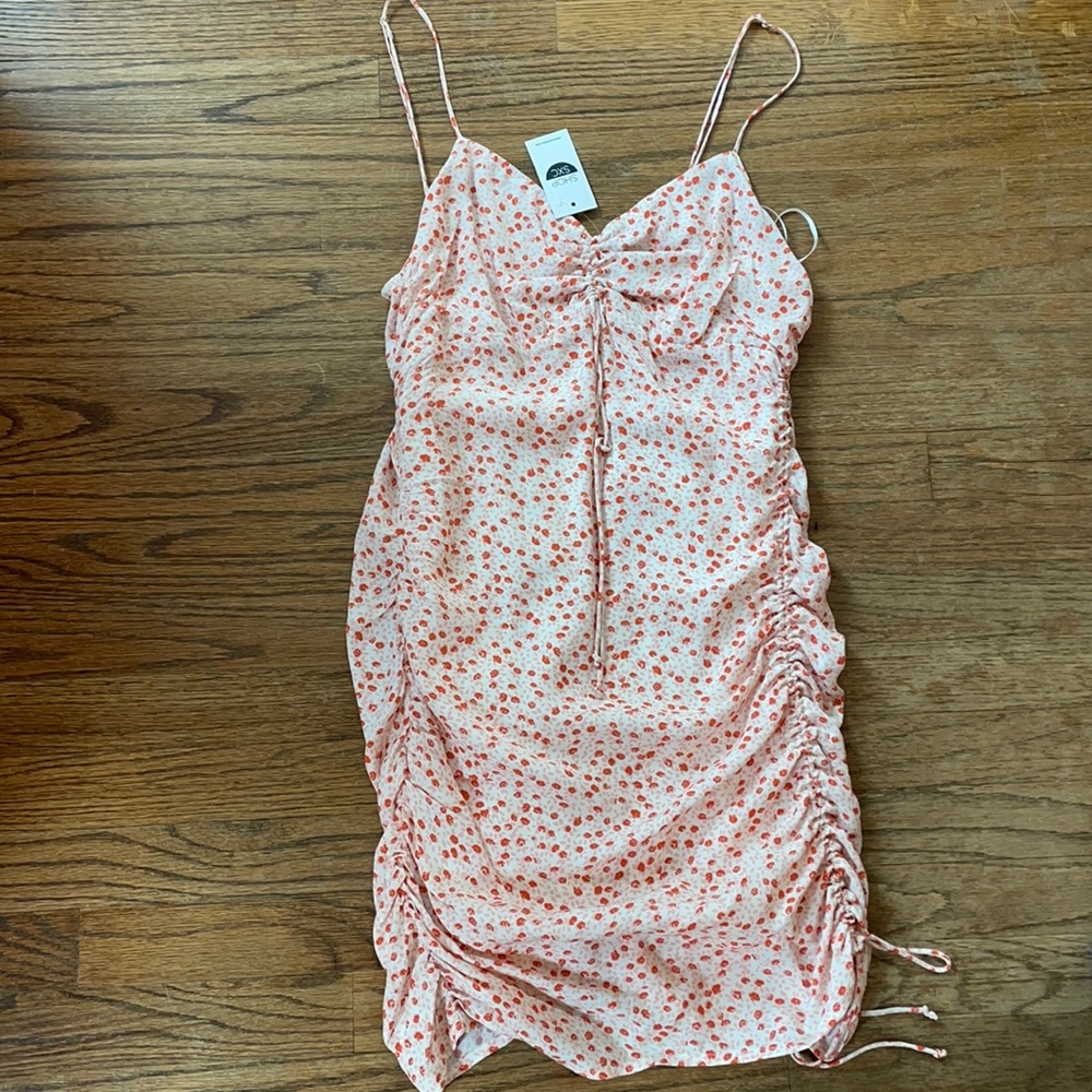 Summer mini rouged dress
